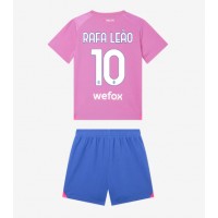 AC Milan Rafael Leao #10 Tretí Detský futbalový dres 2023-24 Krátky Rukáv (+ trenírky)